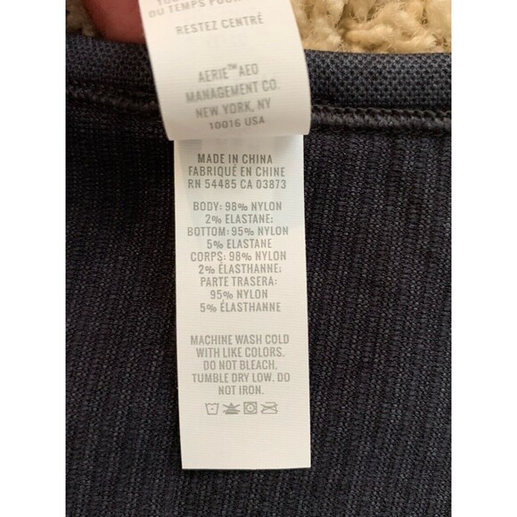 New! OFFLINE By Aerie Big Chill Seamless Square Neck Cropped Top Black Sz XL - Picture 15 of 15